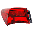 Driver Side, Outer Tail Light, with Bulb, Halogen, Red Lens
