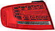 Driver Side, Outer Tail Light, with Bulb, LED, Clear and Red Lens, Base Model, Sedan