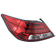 Driver Side Tail Light, with Bulb, Halogen, Clear and Red Lens