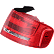 Passenger Side, Outer Tail Light, without Bulb, Halogen, Clear and Red Lens, Base Model, Sedan