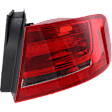 Passenger Side, Outer Tail Light, without Bulb, Halogen, Clear and Red Lens, Base Model, Sedan