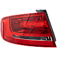 Driver Side, Outer Tail Light, without Bulb, Halogen, Clear and Red Lens, Base Model, Sedan