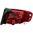 Driver Side, Outer Tail Light, without Bulb, Halogen, Clear and Red Lens, Base Model, Sedan