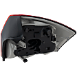 Driver Side Tail Light, with Bulb, Halogen, Clear and Red Lens, Base Model