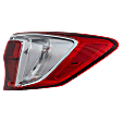 Passenger Side, Outer Tail Light, with Bulb, Halogen, Clear and Red Lens, Base Model, 6 Cyl., 3.5L Engine, CAPA Certified