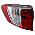 Driver Side, Outer Tail Light, with Bulb, Halogen, Clear and Red Lens, Base Model, 6 Cyl., 3.5L Engine, CAPA Certified