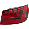 Passenger Side, Outer Tail Light, with Bulb, LED, Red Lens, Convertible/Sedan
