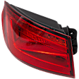 Driver Side, Outer Tail Light, with Bulb, LED, Red Lens, Convertible/Sedan