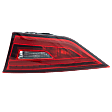 Passenger Side, Inner Tail Light, with Bulb, LED, Clear and Red Lens, Convertible/Sedan