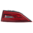 Passenger Side, Inner Tail Light, with Bulb, LED, Clear and Red Lens, Convertible/Sedan