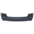 Rear Primed Bumper Cover, Base Model, Sedan, For Models With S-Line Package, Without Parking Aid Sensor Holes