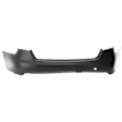 2009-2012 Audi A4 - Rear Primed Bumper Cover, Base Model, Sedan, For Models Without S-Line Package, Without Parking Aid Sensor Holes