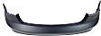 Rear Primed Bumper Cover, Convertible/Sedan, Without Parking Aid Sensor Holes, CAPA Certified
