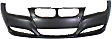Front Primed Bumper Cover, Sedan/Wagon, With Fog Light Holes, With Park Distance Control, Without Headlight Washer Holes