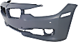 2014-2015 BMW 328d xDrive - Front Primed Bumper Cover, Base Model, Sedan/Wagon, For Models Without M Package, Modern Type, With Park Distance Control Sensor, Without Parking Aid Sensor Holes, Without Headlight Washer Holes