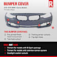2014-2015 BMW 328d xDrive - Front Primed Bumper Cover, Base Model, Sedan/Wagon, For Models Without M Package, Modern Type, With Park Distance Control Sensor, Without Parking Aid Sensor Holes, Without Headlight Washer Holes