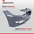 2014-2015 BMW 328d xDrive - Front Primed Bumper Cover, Base Model, Sedan/Wagon, For Models Without M Package, Modern Type, With Park Distance Control Sensor, Without Parking Aid Sensor Holes, Without Headlight Washer Holes