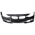 2013-2015 BMW 328i xDrive - Front Primed Bumper Cover, Base Model, Sedan/Wagon, For Models Without M Package, Modern Type, Without Park Distance Control Sensor, Without Headlight Washer Holes, With Fog Light Holes