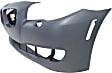 Front Primed Bumper Cover, Base Model, Sedan, Without Park Distance Sensor Holes, Without Side View Camera Holes