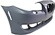 Front Primed Bumper Cover, Base Model, Sedan, Without Park Distance Sensor Holes, Without Side View Camera Holes