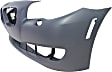 Front Primed Bumper Cover, Base Model, Sedan, Without Park Distance Sensor Holes, Without Side View Camera Holes, CAPA Certified