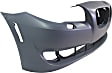 Front Primed Bumper Cover, Base Model, Sedan, Without Park Distance Sensor Holes, Without Side View Camera Holes, CAPA Certified