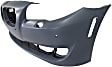 Front Primed Bumper Cover, Base Model, Sedan, With Park Distance Sensor Holes, With Side View Camera Holes
