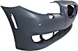 Front Primed Bumper Cover, Base Model, Sedan, With Park Distance Sensor Holes, With Side View Camera Holes, CAPA Certified