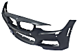 2013-2018 BMW 320i - Front Primed Bumper Cover, Sedan/Wagon, For Models With M Package, With Fog Light Holes, With Parking Aid Sensor Holes, With Headlight Washer Holes