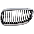 Driver Side Grille Assembly, Chrome Shell w/ Black Insert, Grille