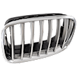 Driver Side Grille Chrome Shell with Silver Insert