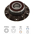 Front, Driver or Passenger Side Wheel Hub, With Bearing, 5 x 4.72 in. Bolt Pattern, RWD, Base Model