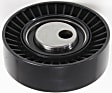 Accessory Belt Idler Pulley, 3.15 in. OD, 0.4 in. ID, 0.96 in. W, Flat, With steel flange, Idler Pulley