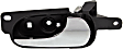 Front Or Rear, Passenger Side Chrome Lever with Black Bezel Interior Door Handle, Sedan
