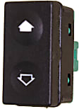 Front, Center Console, Driver or Passenger Side Window Switch, Green Bottom, 1-Button