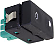 Front, Center Console, Driver or Passenger Side Window Switch, Green Bottom, 1-Button