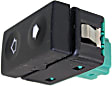 Front, Center Console, Driver or Passenger Side Window Switch, Green Bottom, 1-Button