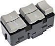 Front, Driver Side Window Switch, Gray, 5-Button