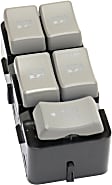 Front, Driver Side Window Switch, Gray, 5-Button
