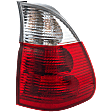 Passenger Side, Outer Tail Light, with Bulb, Halogen, Clear and Red Lens, With White Turn Indicator