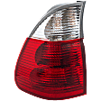 Driver Side, Outer Tail Light, with Bulb, Halogen, Clear and Red Lens, With White Turn Indicator