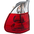 Driver Side, Outer Tail Light, with Bulb, Halogen, Clear and Red Lens, With White Turn Indicator