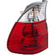 Driver Side, Outer Tail Light, with Bulb, Halogen, Clear and Red Lens, With White Turn Indicator