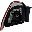 Passenger Side, Outer Tail Light, with Bulb, LED, Red Lens, Base Model, Sedan, CAPA Certified