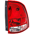 Passenger Side Tail Light, with Bulb, Halogen, Clear and Red Lens