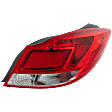 Passenger Side, Outer Tail Light, with Bulb, Halogen, Clear and Red Lens