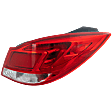 Passenger Side, Outer Tail Light, with Bulb, Halogen, Clear and Red Lens
