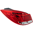 Driver Side, Outer Tail Light, with Bulb, Halogen, Clear and Red Lens