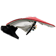 Driver Side, Outer Tail Light, with Bulb, Halogen, Clear and Red Lens, CAPA CERTIFIED