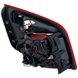 2012-2013 BMW ActiveHybrid 5 - Passenger Side, Inner Tail Light, without Bulb, Halogen, Clear and Red Lens, Base Model, Sedan